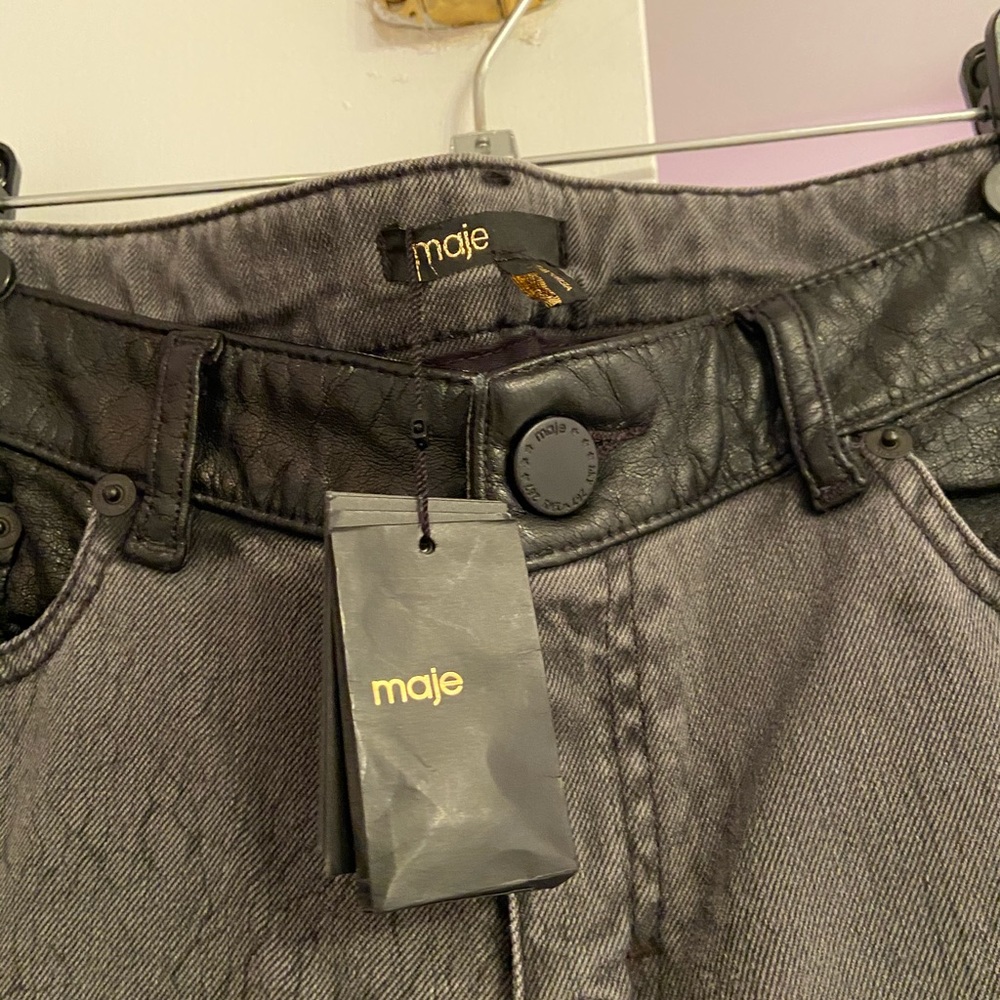 Maje Glorious Grey Faux Women’s Jeans - Picture 5 of 8